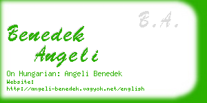 benedek angeli business card